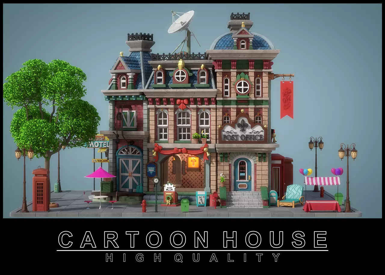 Cartoon House 23 3D model