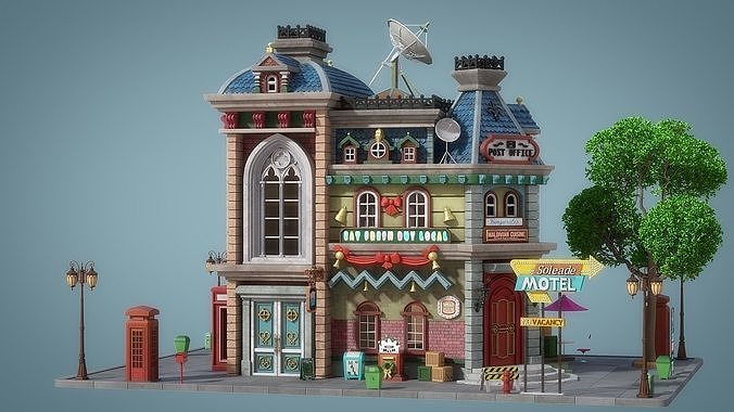 Cartoon House 23 3D model 5
