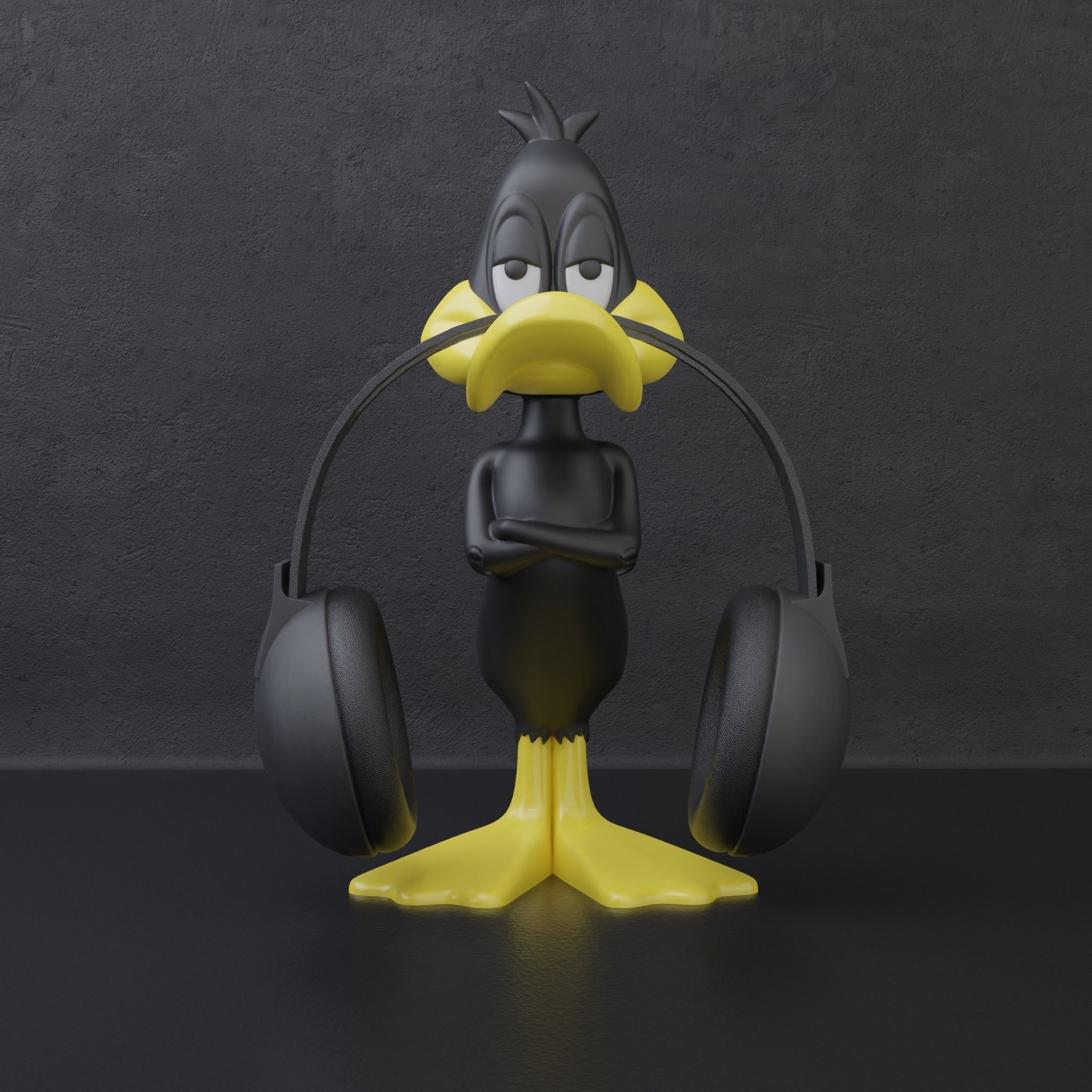 Duck headphone stand 3D print model_4