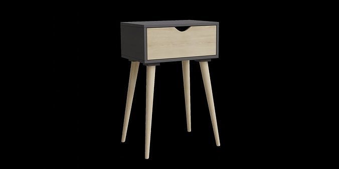 Modern Flair Single Drawer End Table Low-poly 3D model