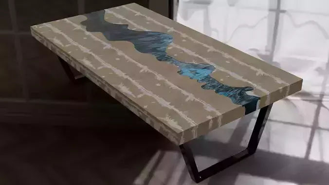 Aqua Wood Table