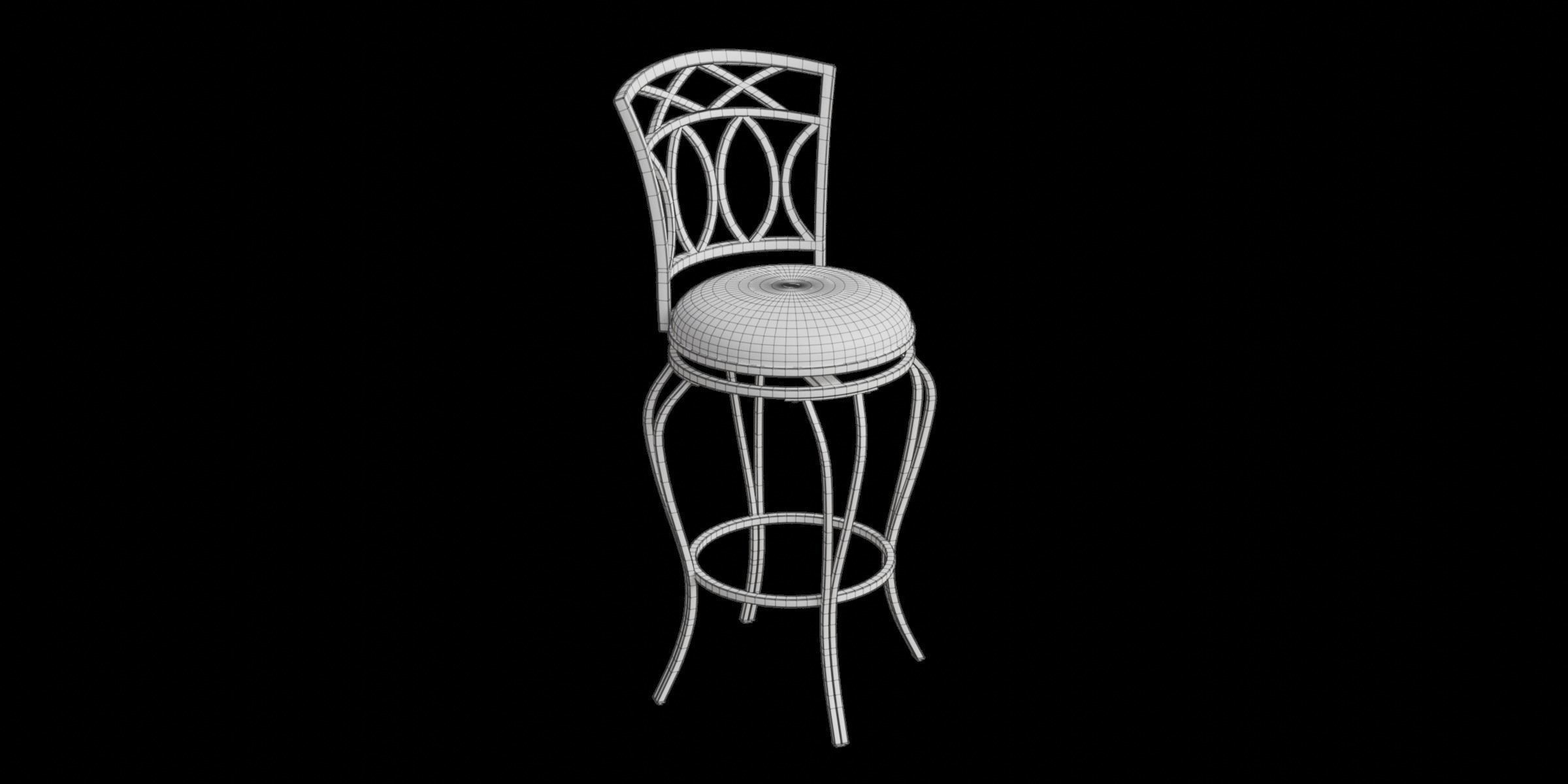 Risch 44 Bar Stool Low-poly 3D model_2