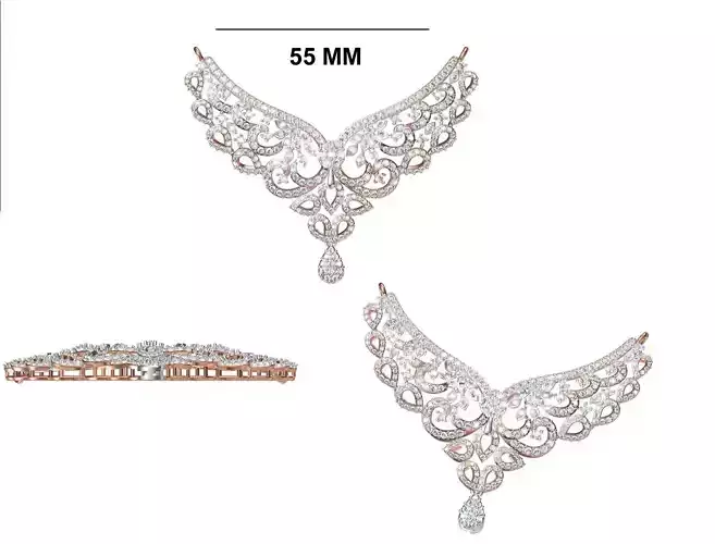 Women Necklace Pendant STL OBJ FBX JCD Details 3D print model