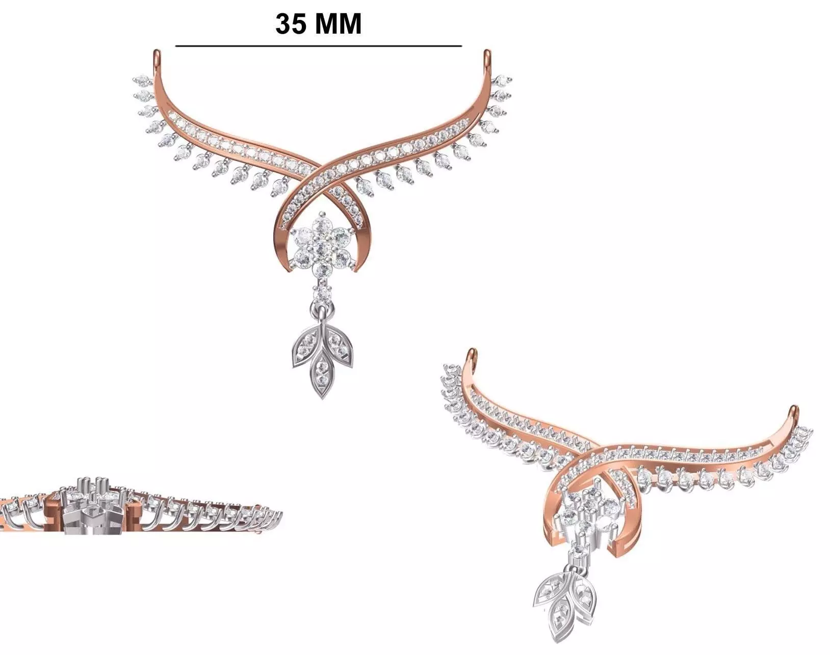 Women Necklace Pendant STL OBJ FBX JCD Details 3D print model_0