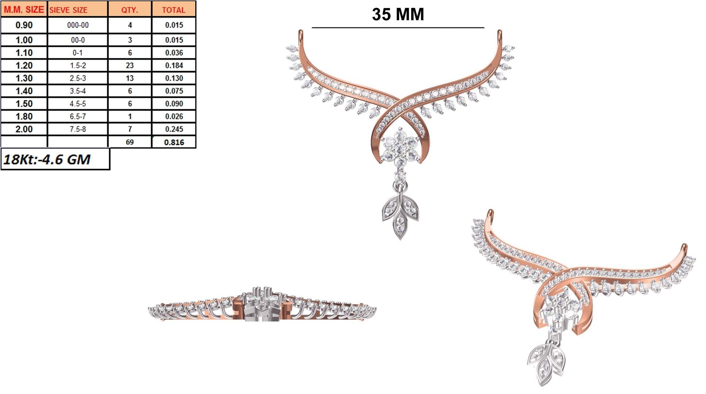 Women Necklace Pendant STL OBJ FBX JCD Details 3D print model_1