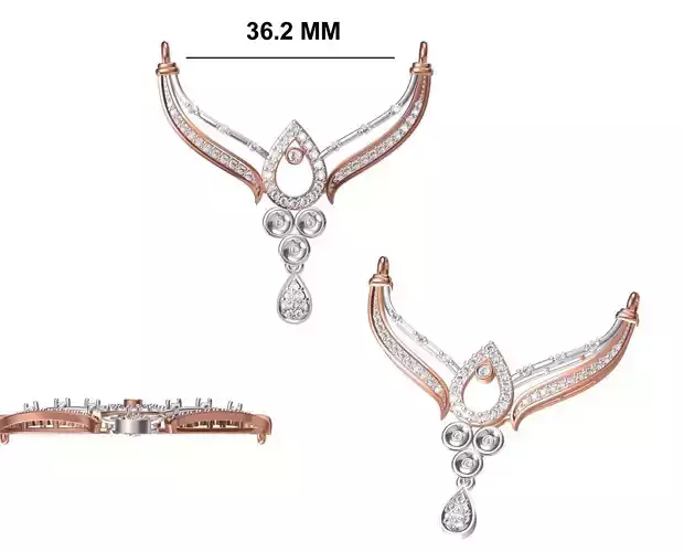 Women Necklace Pendant STL OBJ FBX JCD Details 3D print model