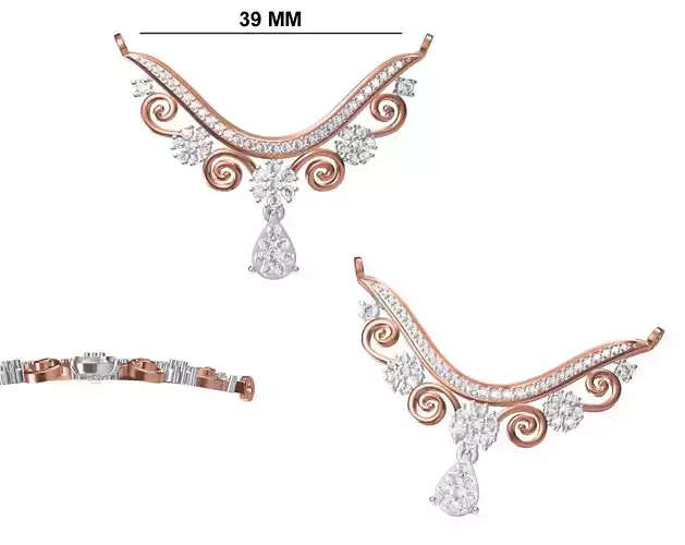 Women Necklace Pendant STL OBJ FBX JCD Details 3D print model