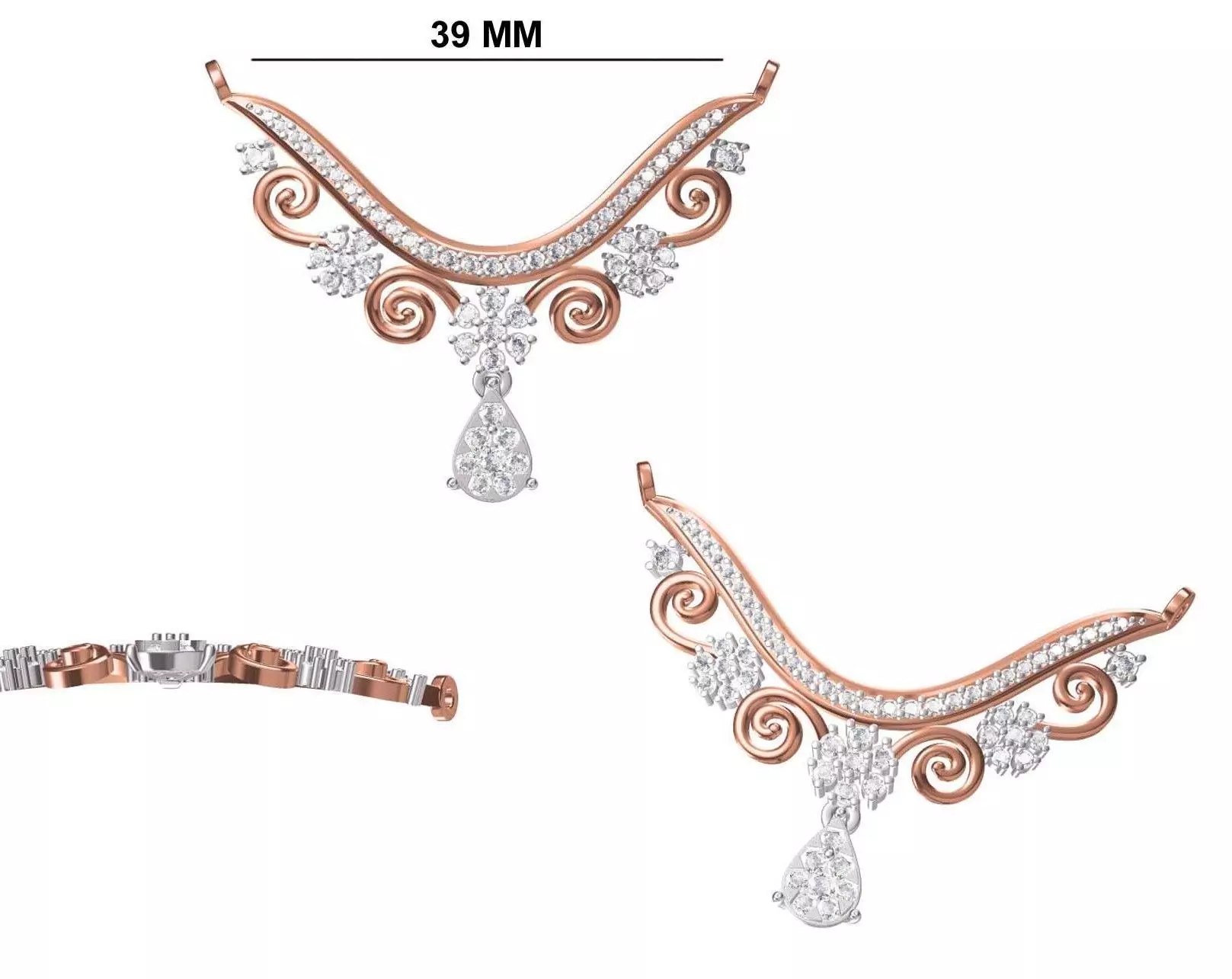 Women Necklace Pendant STL OBJ FBX JCD Details 3D print model_0