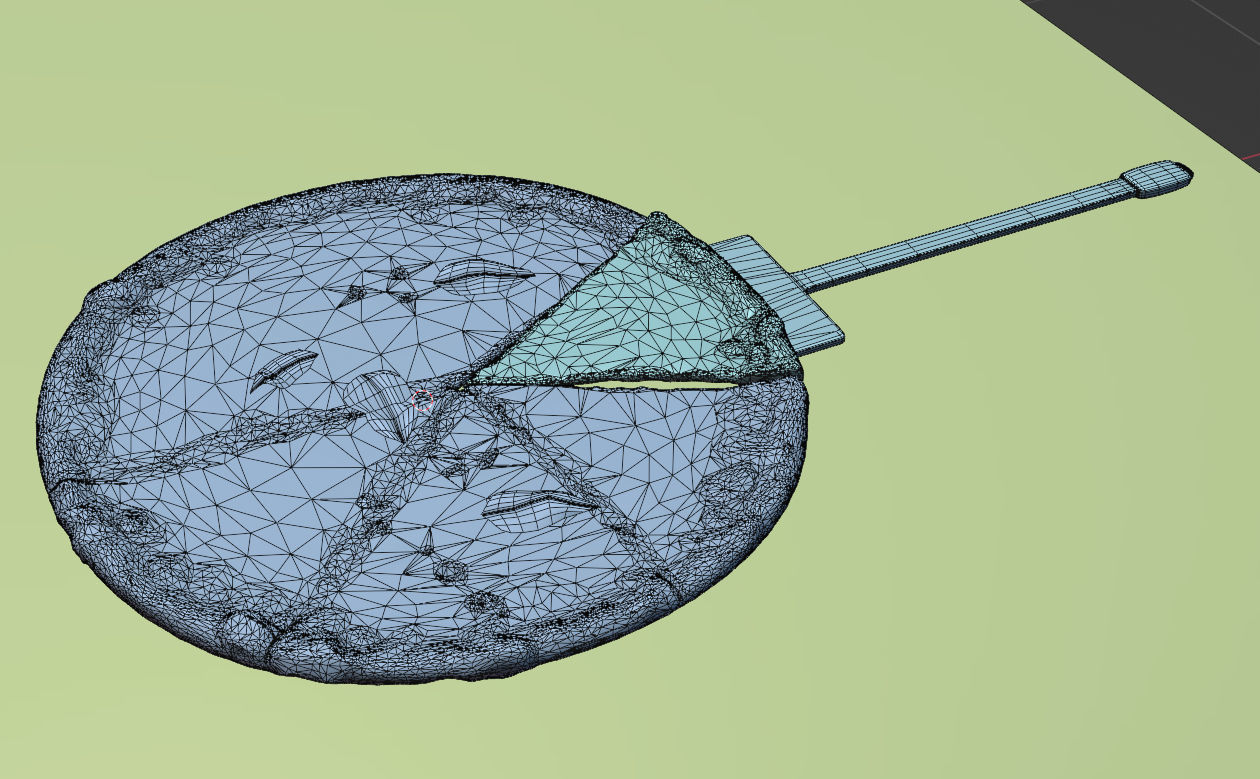 Pizza  Low-poly 3D model_2