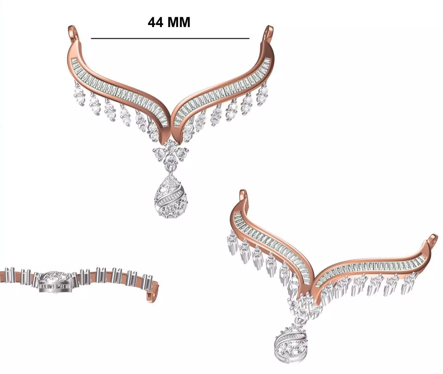 Women Necklace Pendant STL OBJ FBX JCD Details 3D print model_0