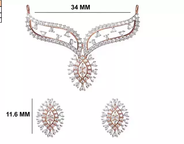 Women Necklace Earring Set STL OBJ FBX JCD Details