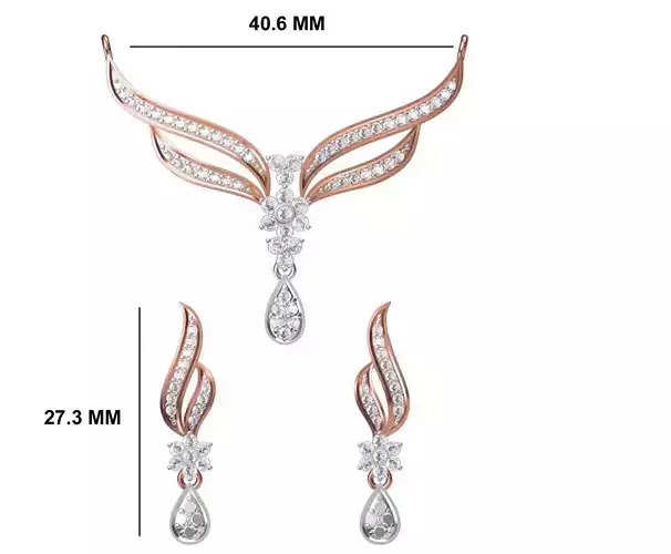 Women Necklace Earring Set STL OBJ FBX JCD Details