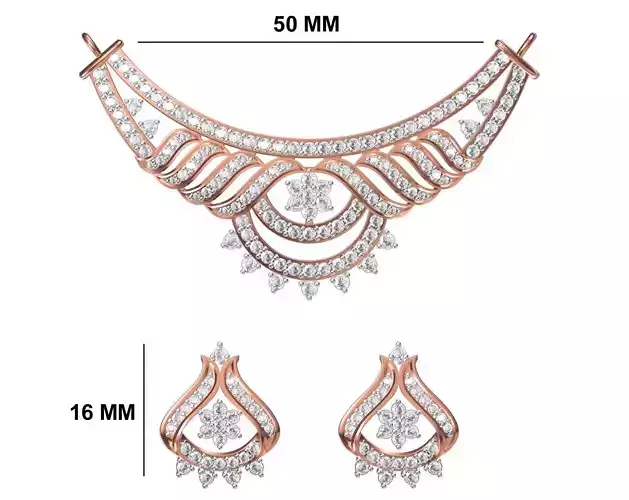 Women Necklace Earring Set STL OBJ FBX JCD Details