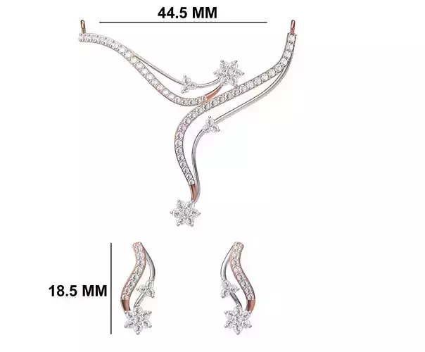 Women Necklace Earring Set STL OBJ FBX JCD Details