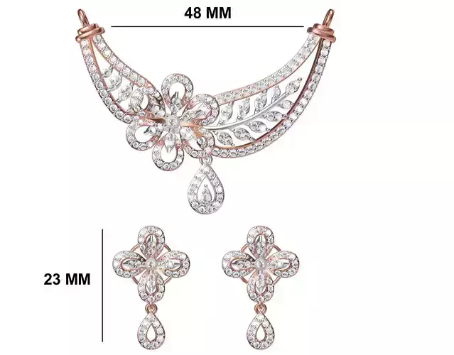 Women Necklace Earring Set STL OBJ FBX JCD Details