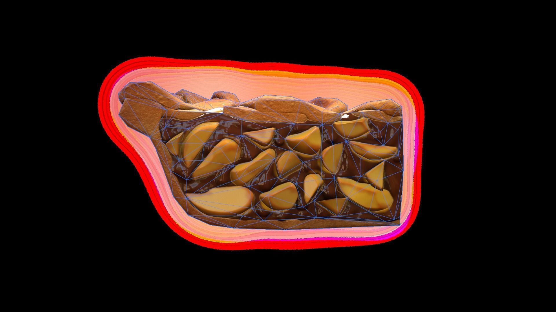 PiePeach Piece Low-poly 3D model_8
