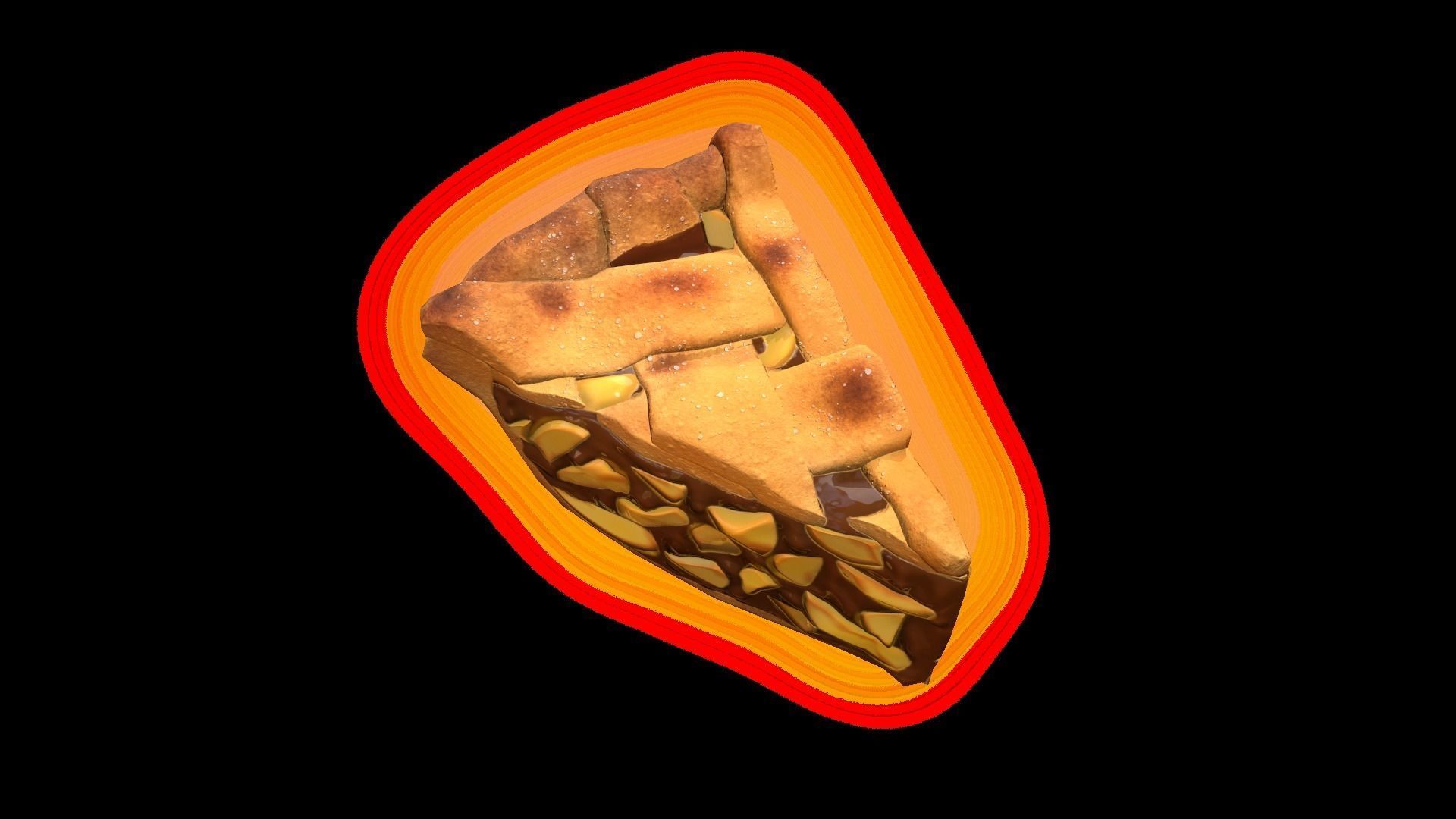 PiePeach Piece Low-poly 3D model_6