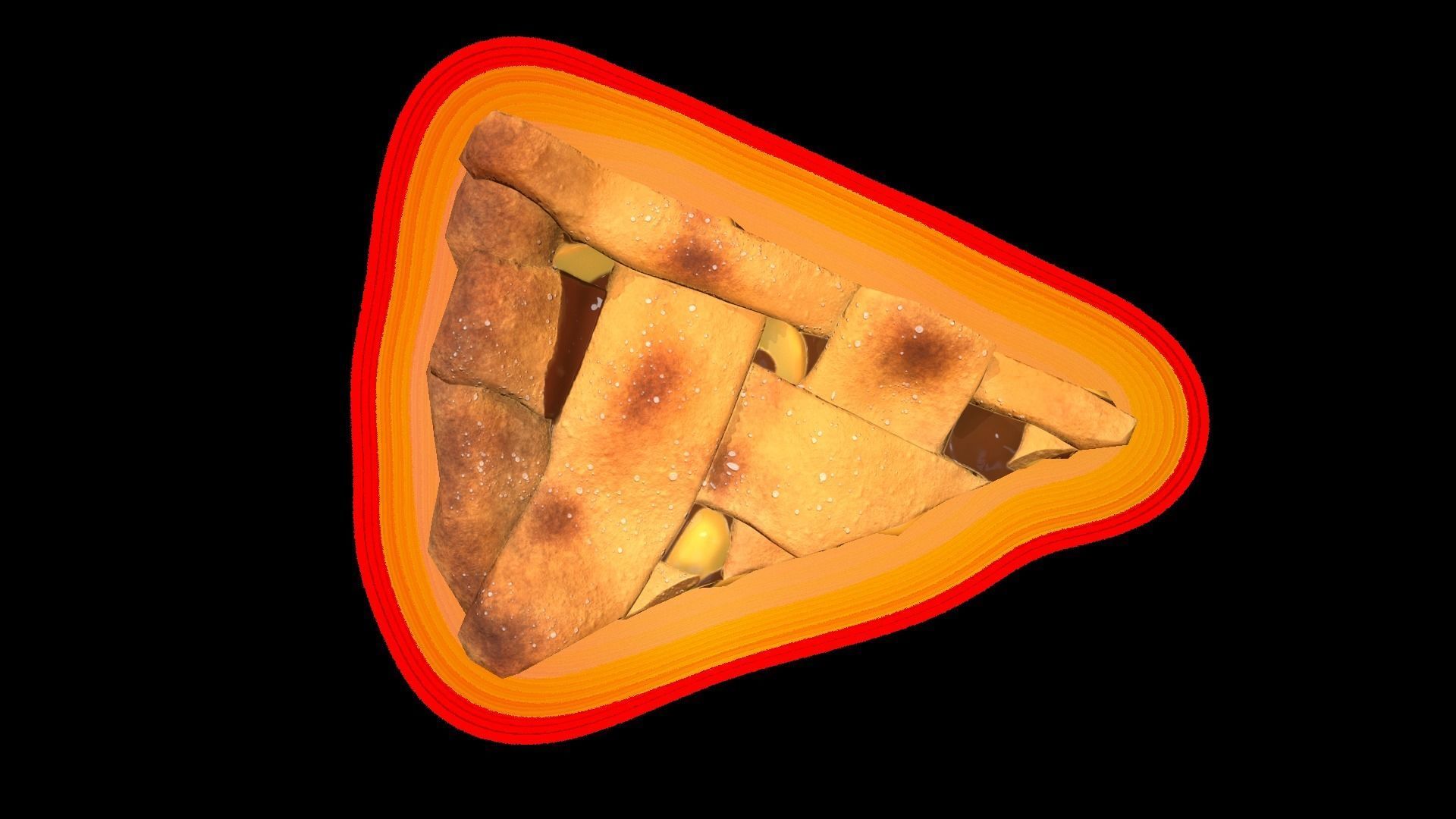 PiePeach Piece Low-poly 3D model_3