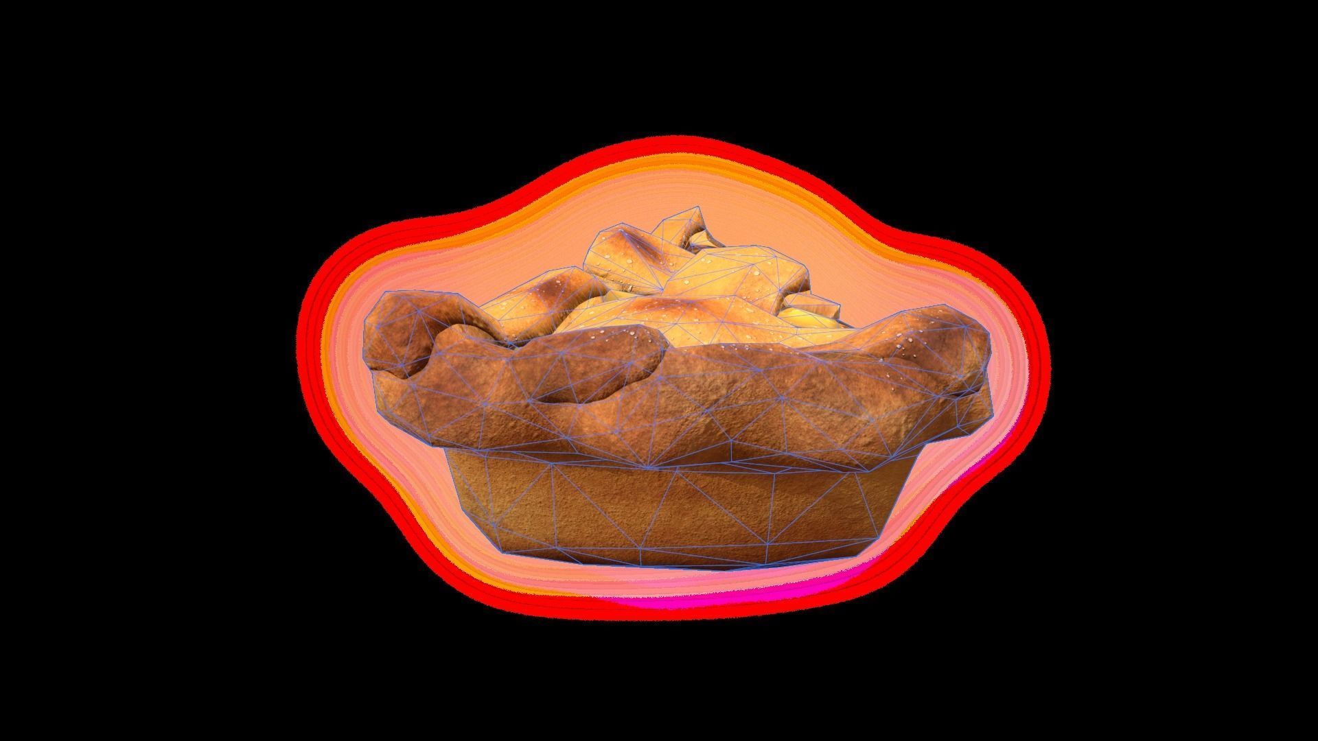PiePeach Piece Low-poly 3D model_10