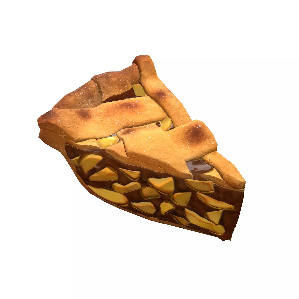 PiePeach Piece Low-poly 3D model_0