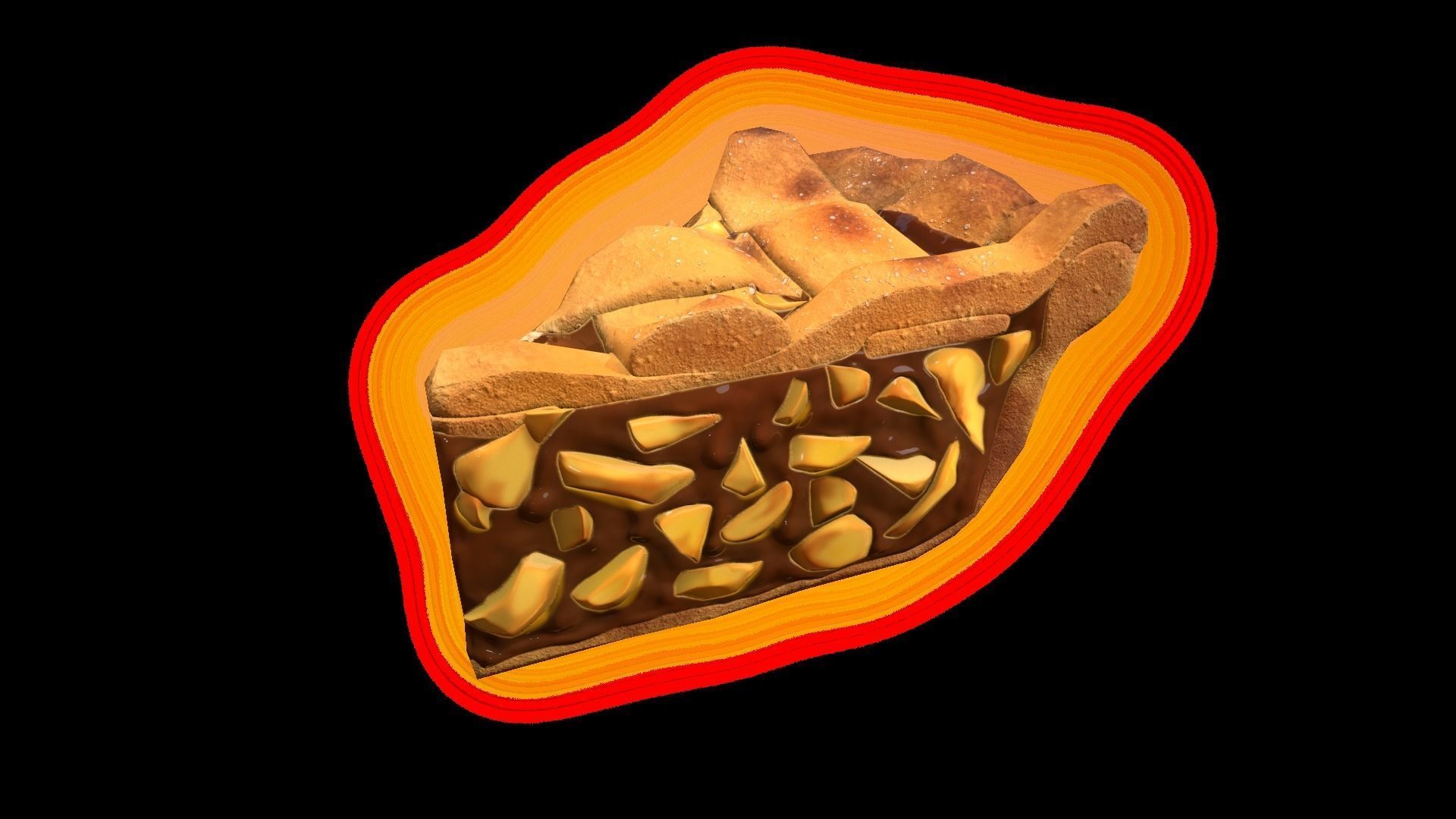 PiePeach Piece Low-poly 3D model_5