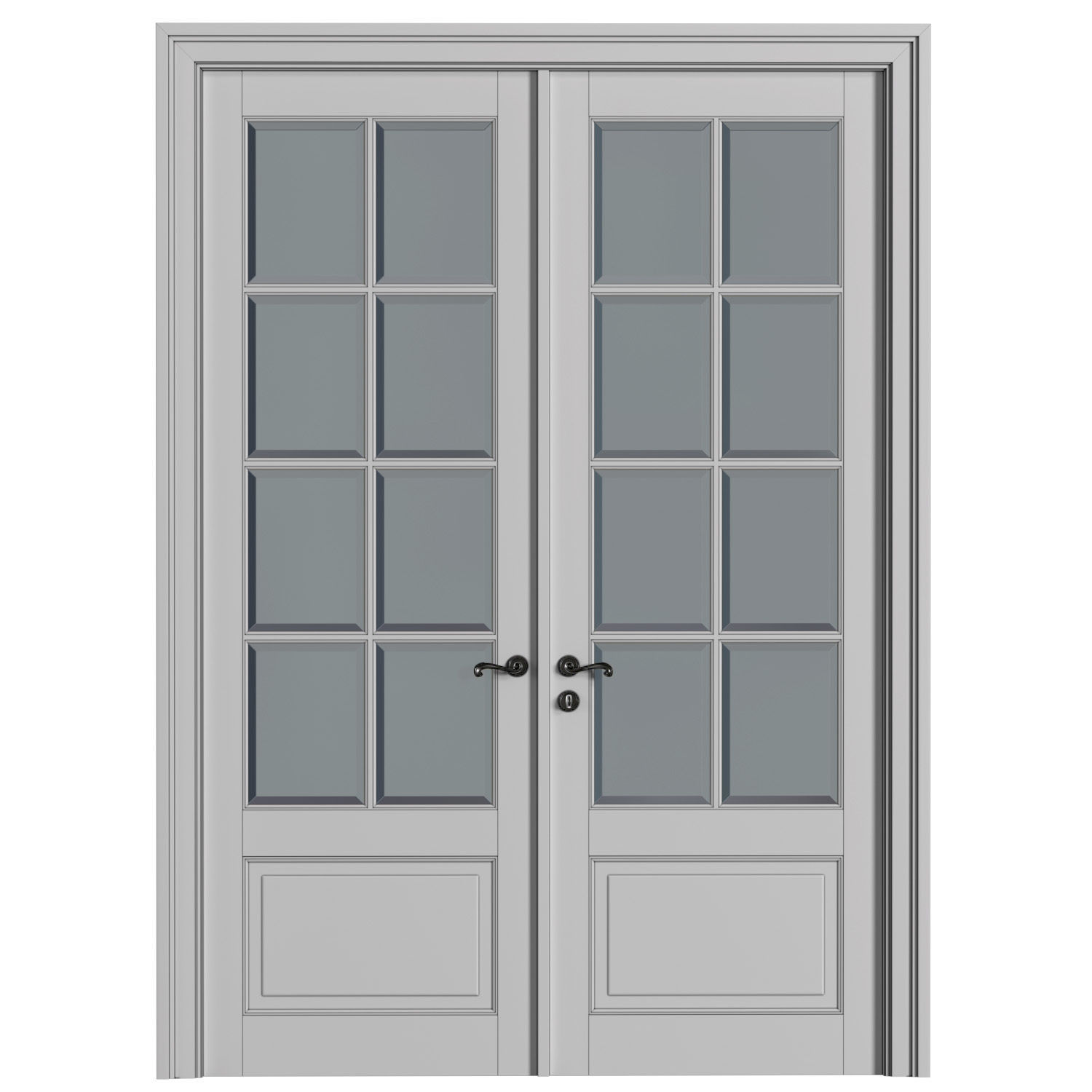 French Entrance Classic interior Doors 3D model_1