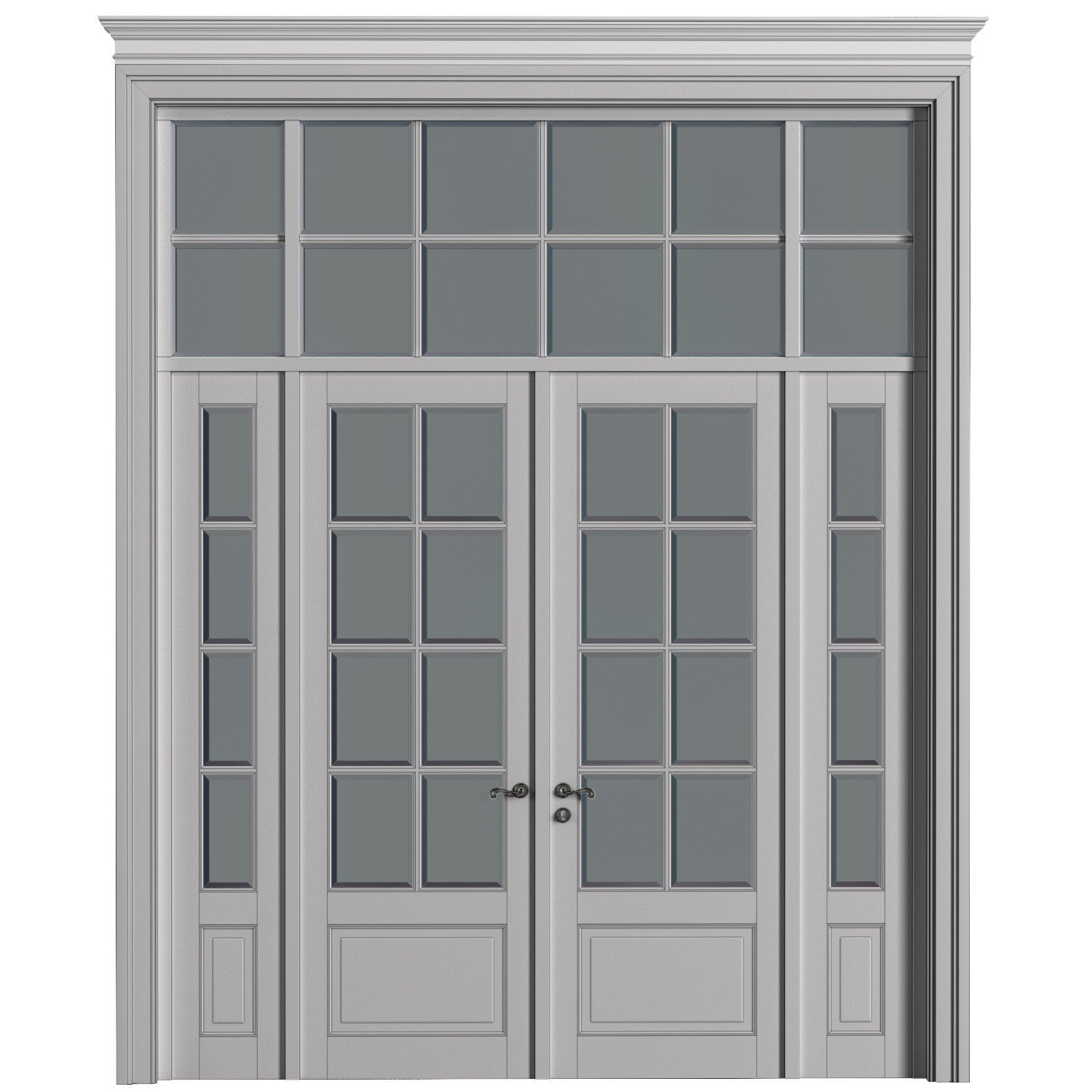 External Entrance classical street Doors 3D model_1