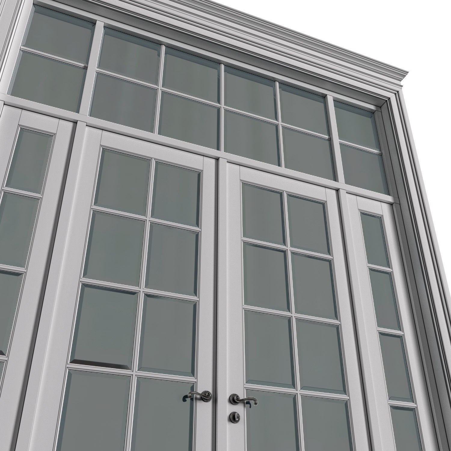 External Entrance classical street Doors 3D model_2