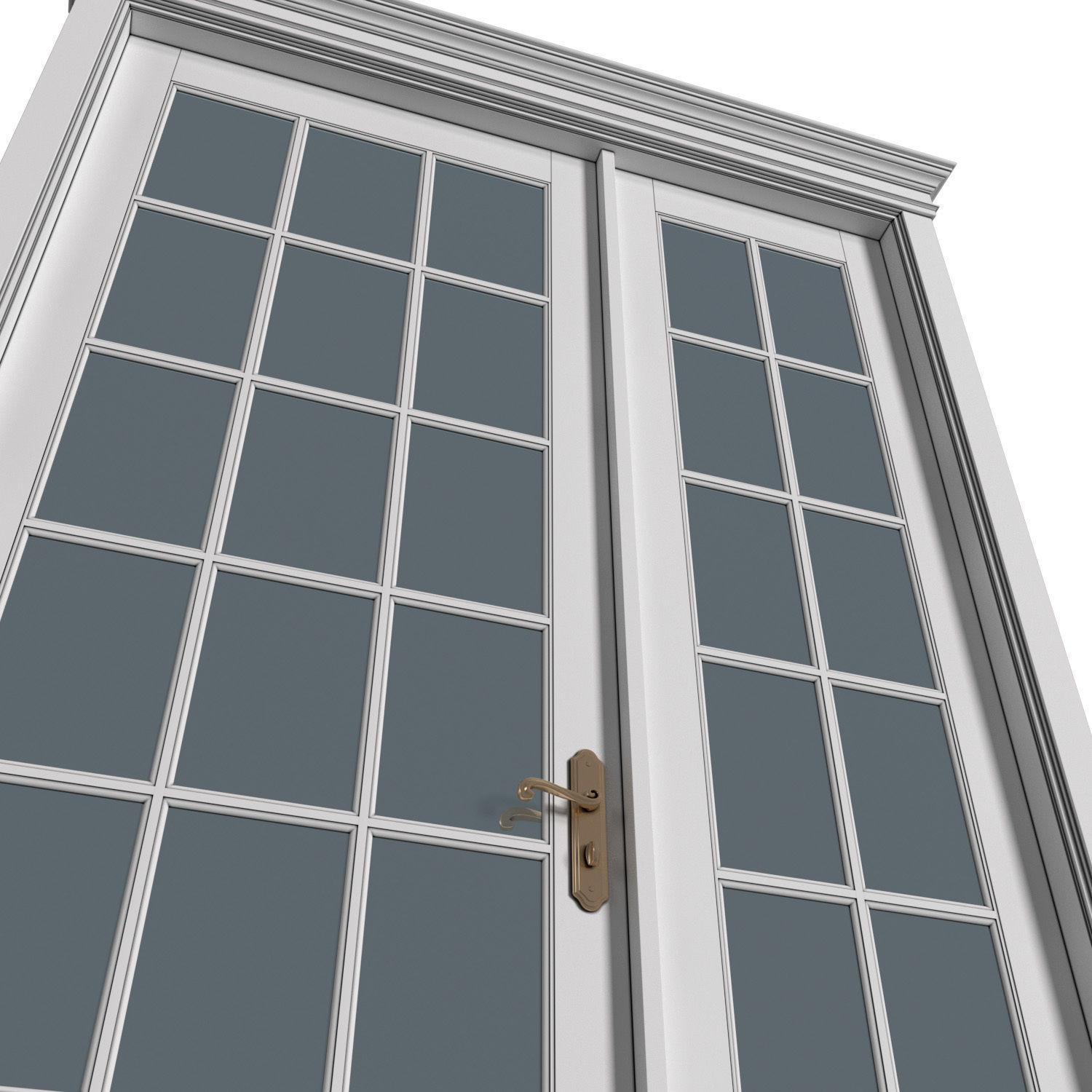 Modern Classic French Patio Doors 3D model_2
