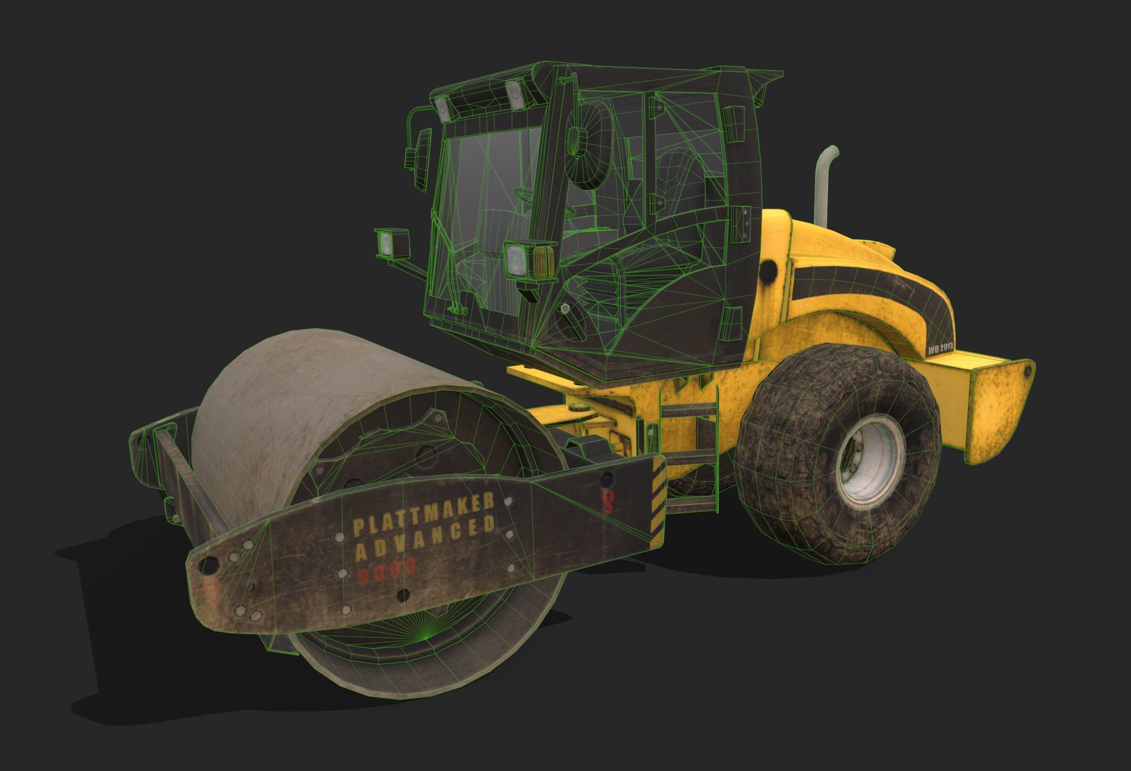 Soil Roller Low-poly 3D model_6