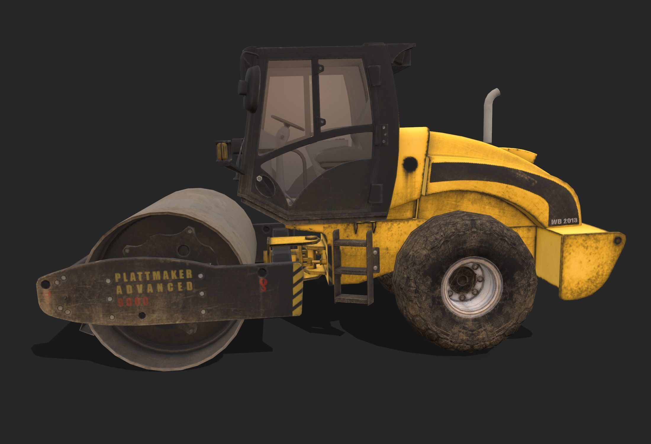 Soil Roller Low-poly 3D model_3