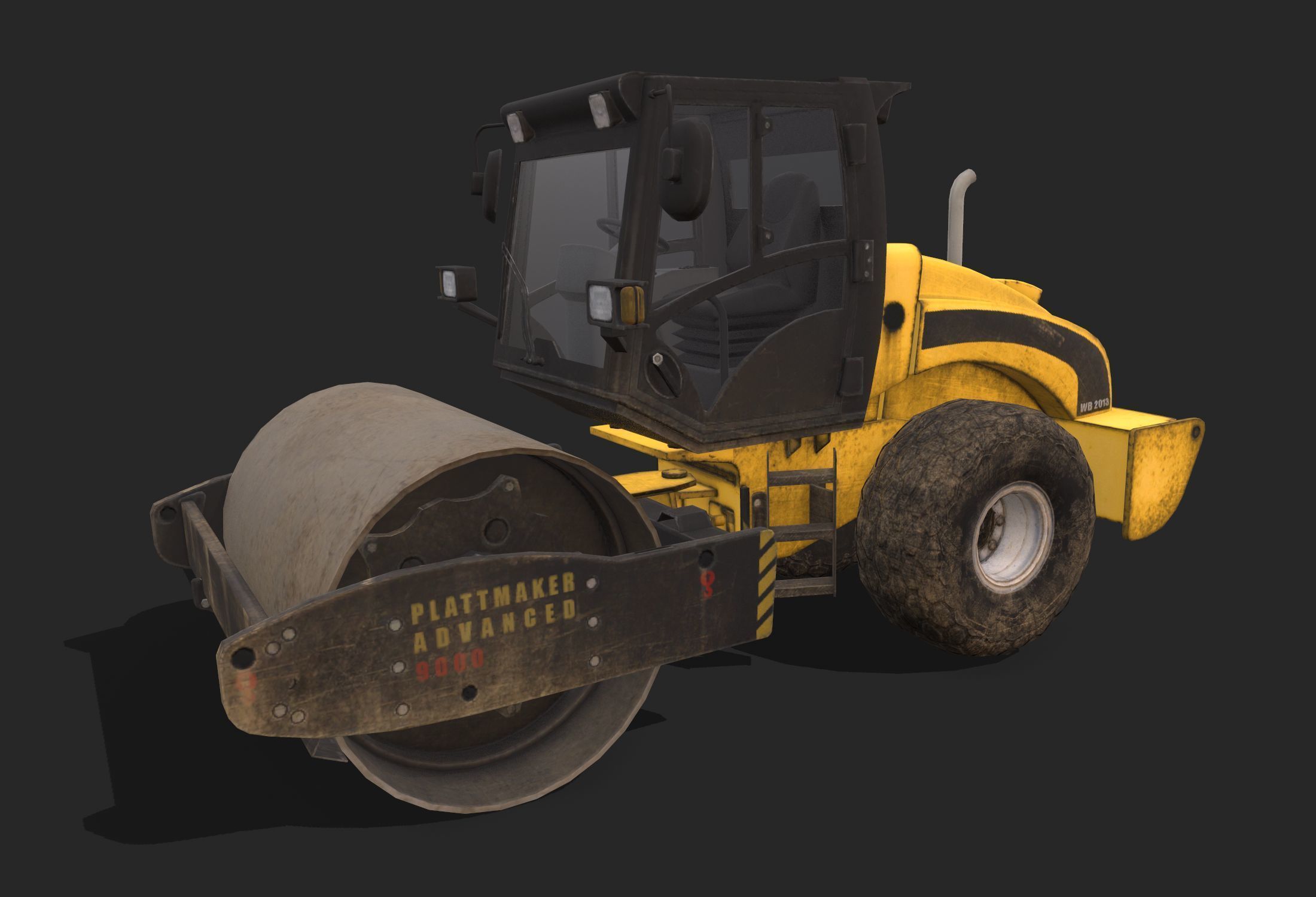 Soil Roller Low-poly 3D model_1