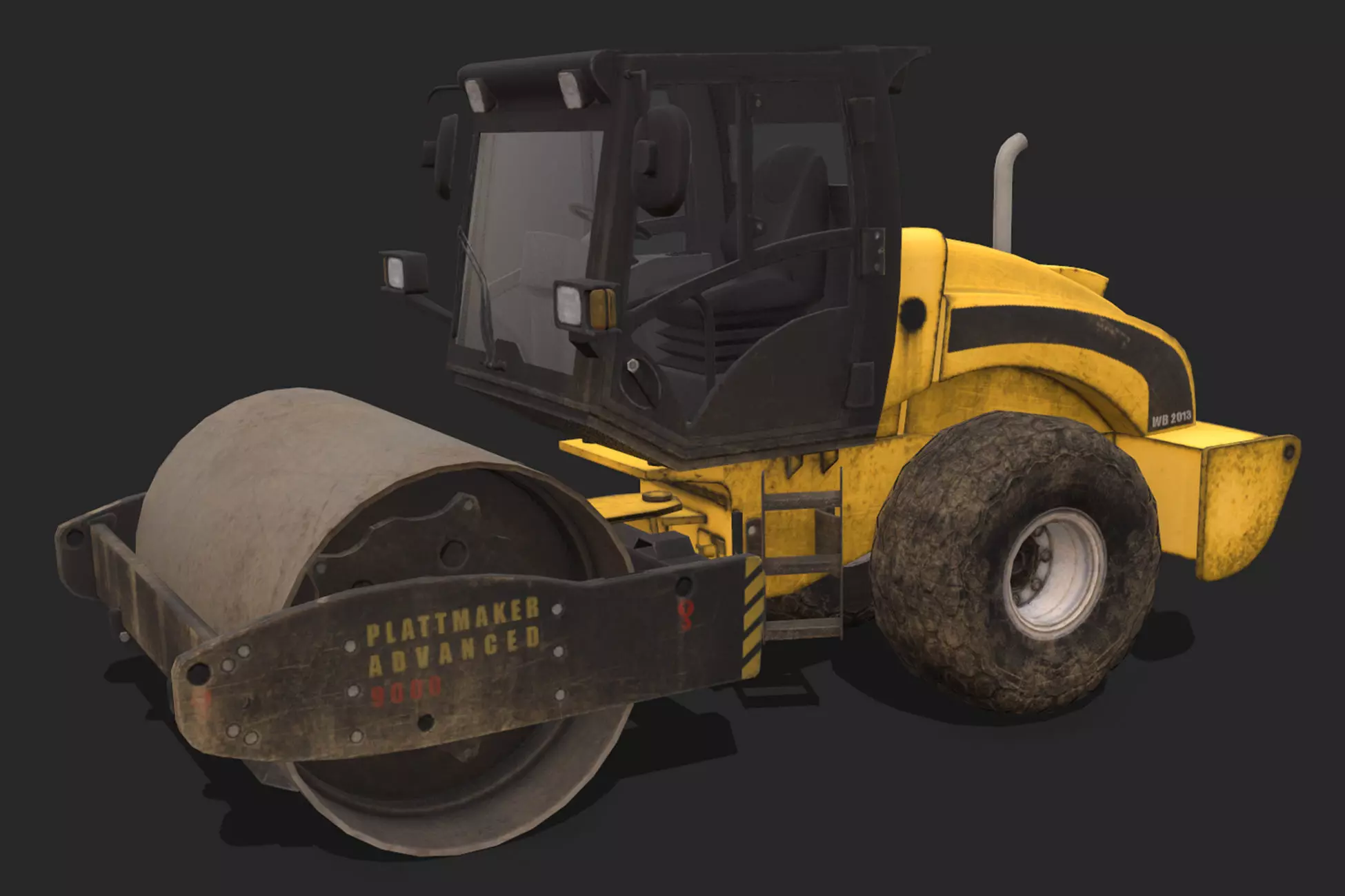Soil Roller Low-poly 3D model_0