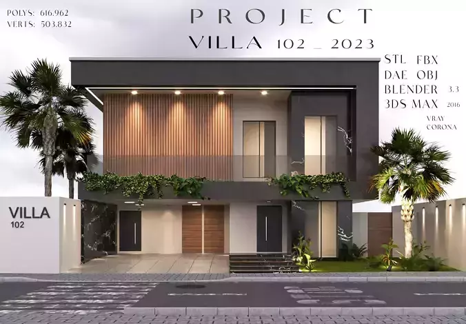 Villa house design  duplex - 102 3D model