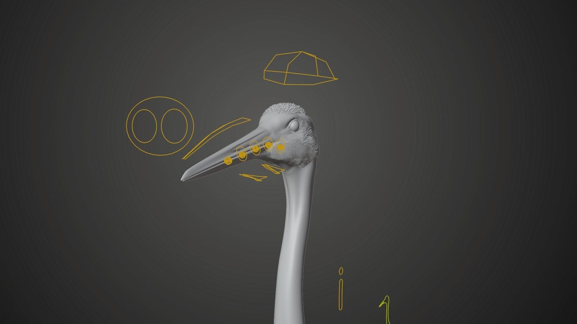 Red-Crowned Crane Animation VFX Grace 3D model_39