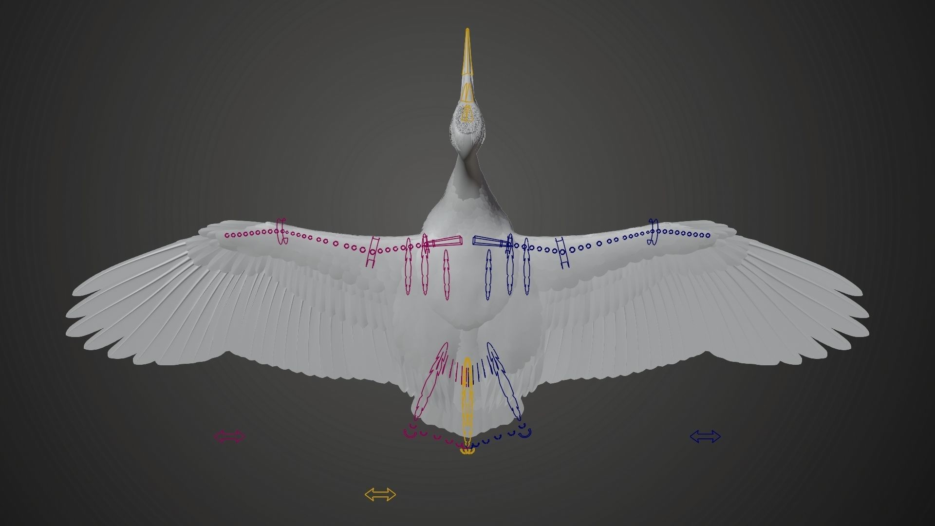 Red-Crowned Crane Animation VFX Grace 3D model_31