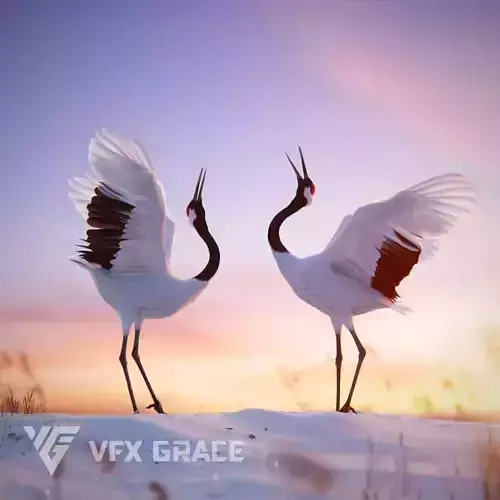 Red-Crowned Crane Animation VFX Grace