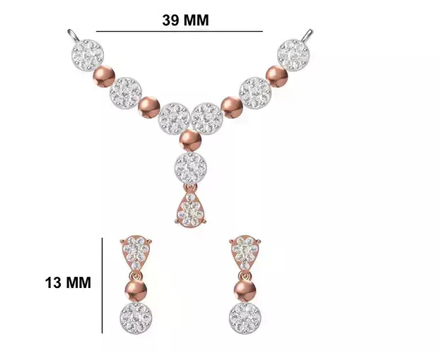 Women Necklace Earring Set STL OBJ FBX JCD Details