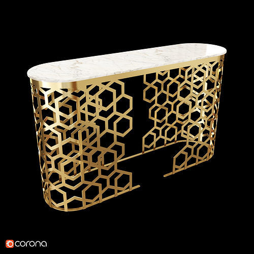 Marble console table Low-poly 3D model