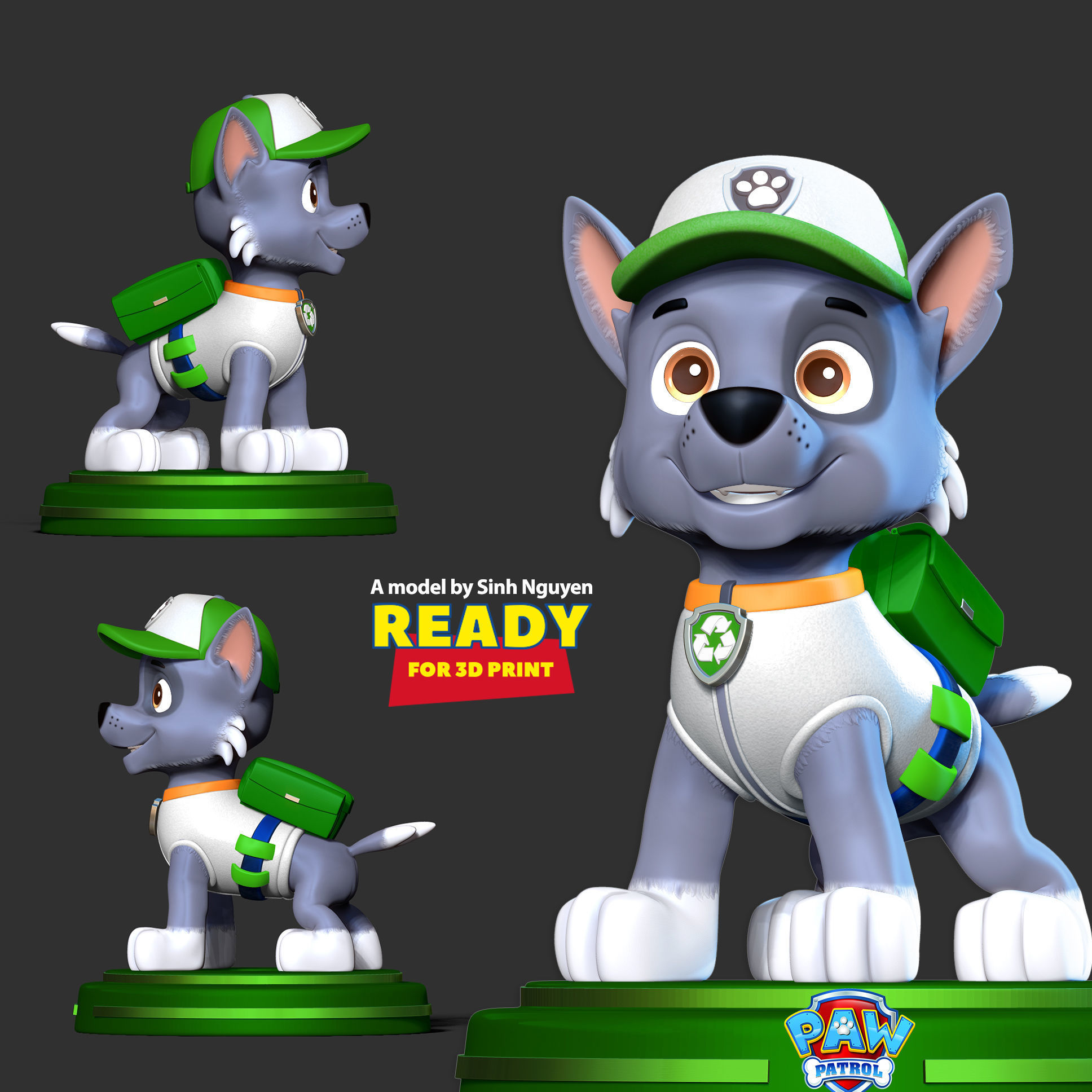 Rocky - Paw Patrol Fanart 3D print model_1