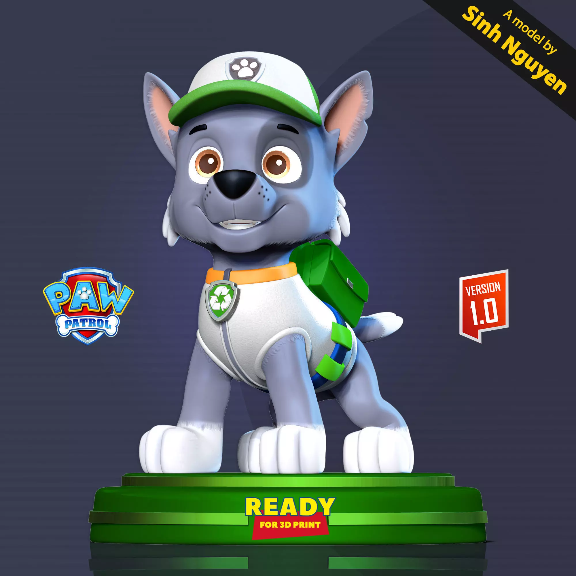 Rocky - Paw Patrol Fanart 3D print model_0