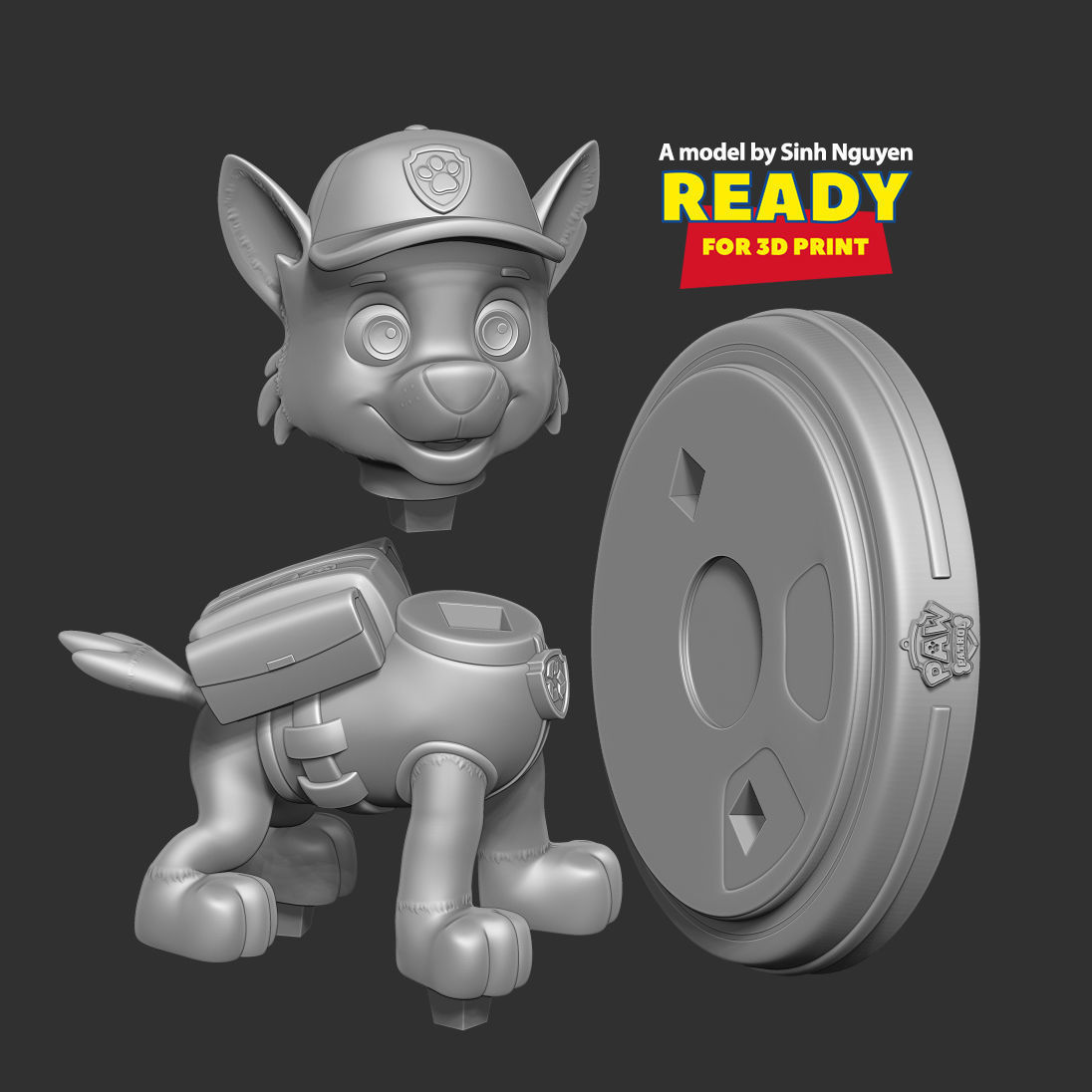 Rocky - Paw Patrol Fanart 3D print model_2