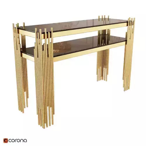 Console in black reconstituted marble