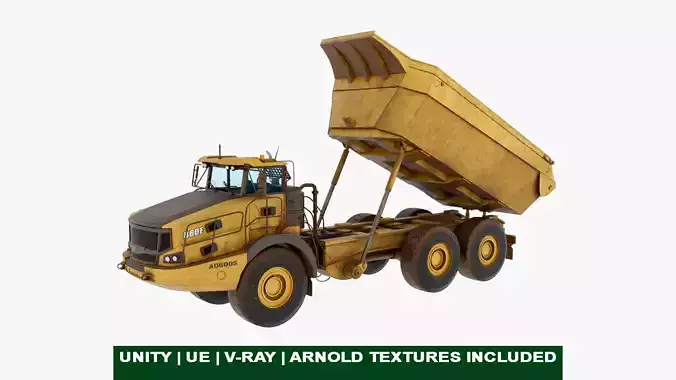 Articulated Dirty Mining Truck 03  Low-poly 3D model