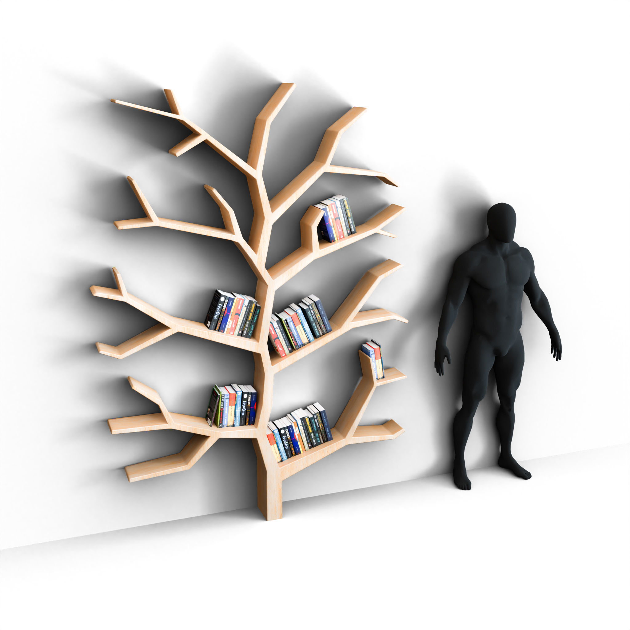 Tree Book Shelf  Low-poly 3D model_2