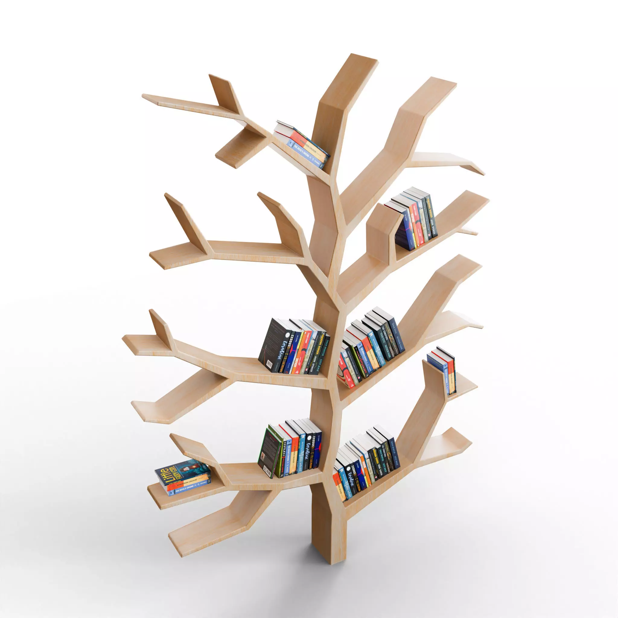 Tree Book Shelf  Low-poly 3D model_0