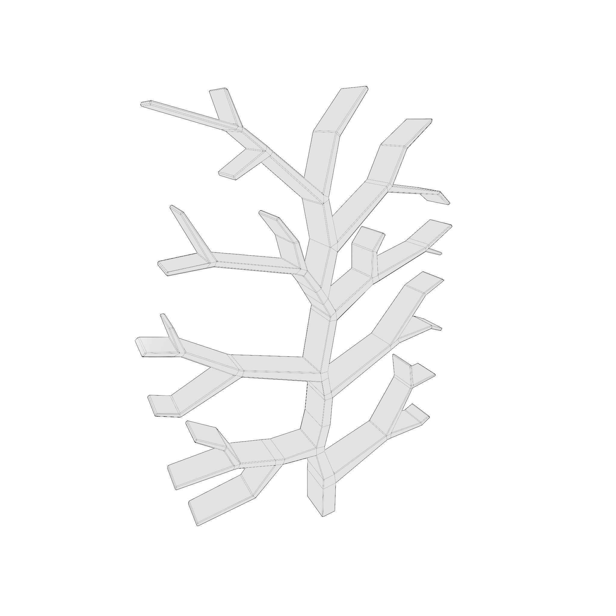 Tree Book Shelf  Low-poly 3D model_5