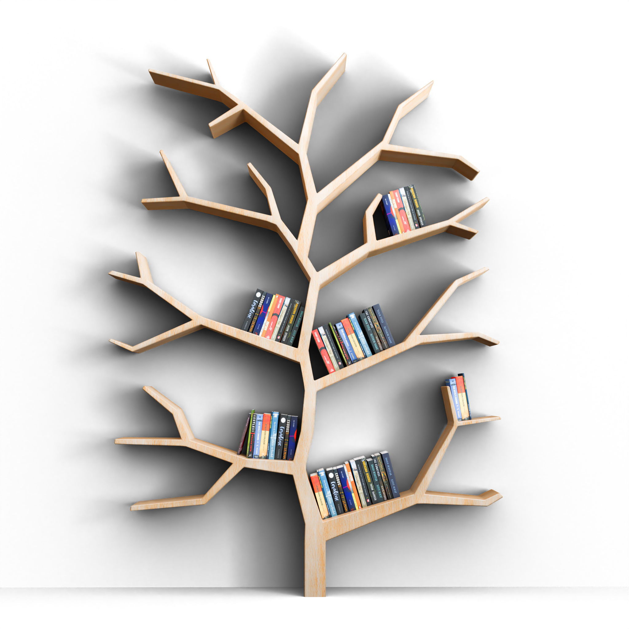 Tree Book Shelf  Low-poly 3D model_1