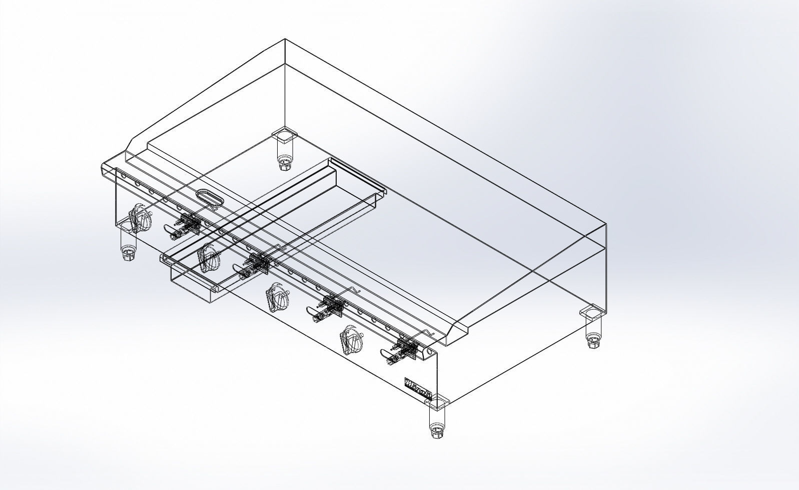 Wide Manual Griddle 48 in  3D model_8