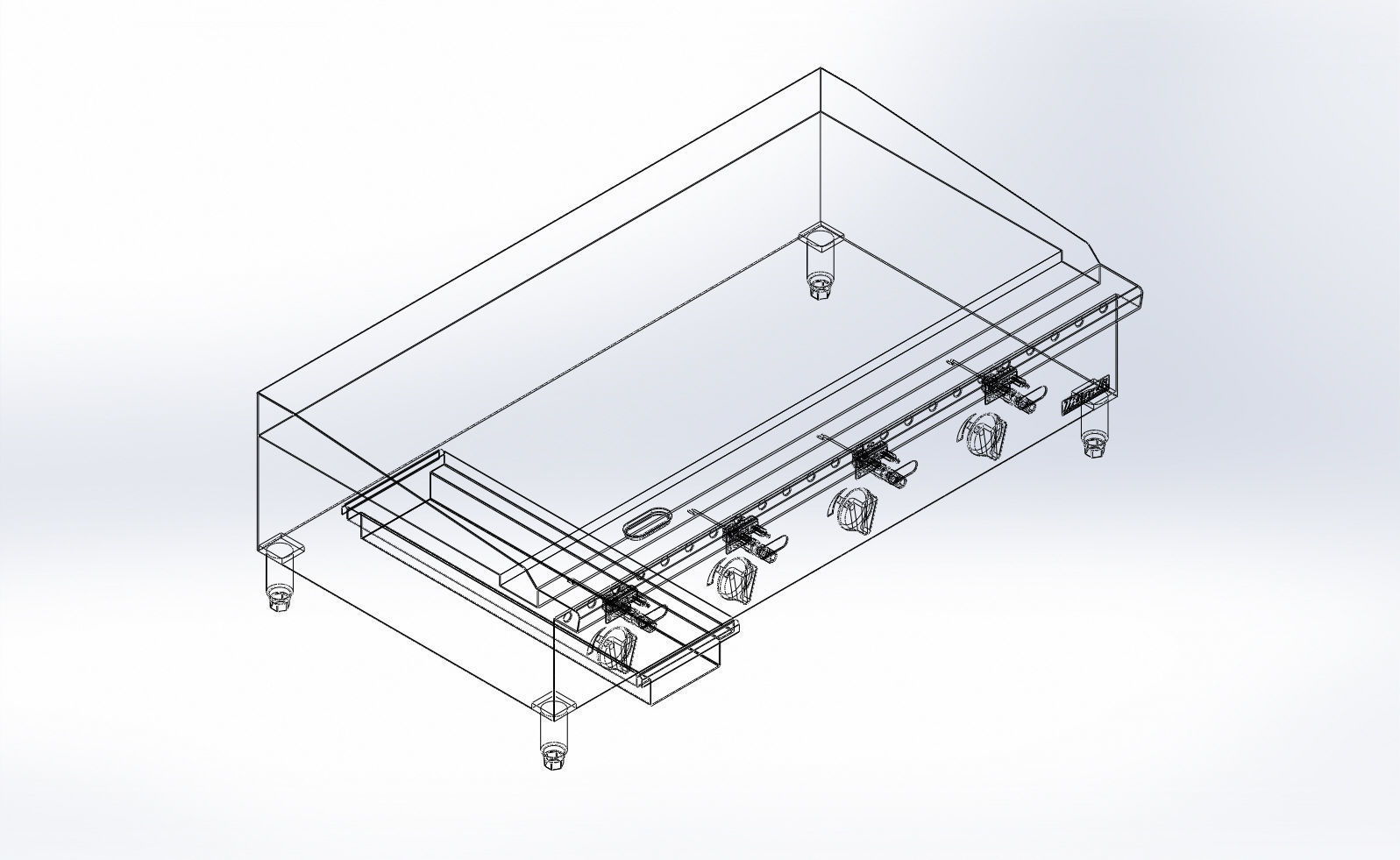 Wide Manual Griddle 48 in  3D model_7